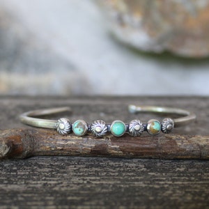 Kingman Türkis Sterling Silber Manschette Armband: Handgemachter amerikanischer Schmuck