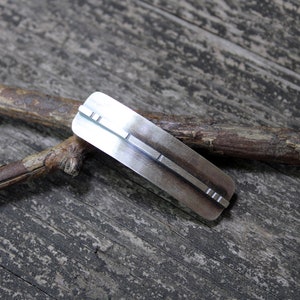Sterling Silver Textured Bar Barrette: Small Bangs Hair Clip