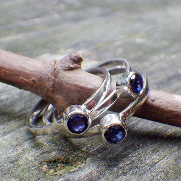 SIZE 7 Sapphire ring / sterling silver ring / gift for her / birthstone ring / September birthstone / gift for her / stacking ring