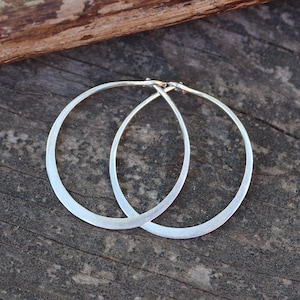 Hammered Sterling Silver Hoop Earrings - 1 Inch