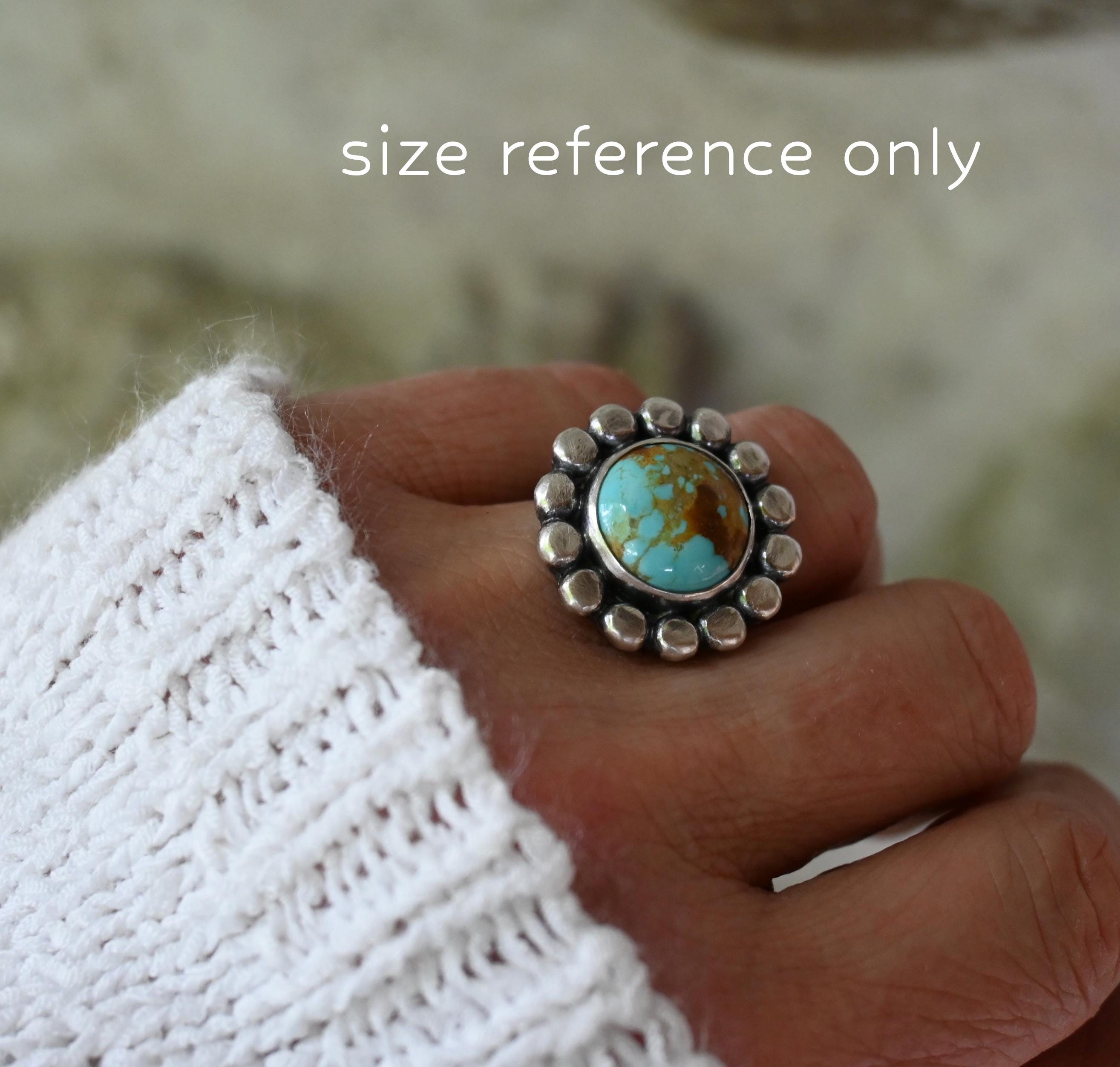 Kingman Turquoise Sterling Silver Ring: Wide Band Rustic Jewelry - Etsy
