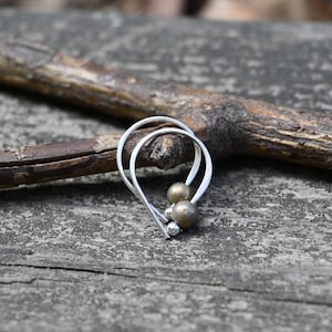 Golden hematite sterling silver earrings / dainty earrings / gift for her / matte gold dangle earrings / tiny earrings / jewelry sale