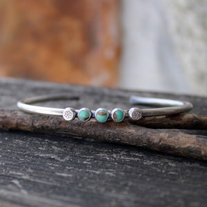 Rustic Kingman turquoise sterling silver cuff bracelet / American turquoise bracelet / gift for her / jewelry sale / made in the USA / boho