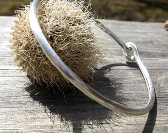 Sterling silver bangle bracelet / brushed silver bracelet / gift for her / jewelry sale / stacking bracelet / simple bangle bracelet