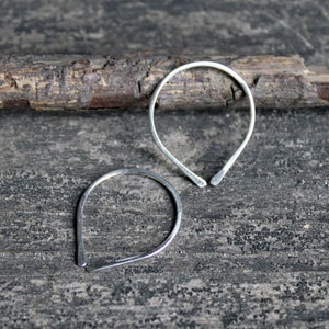 Sterling silver open hoop earrings / simple silver earrings / horse shoe earrings / gift for her / jewelry sale / minimalist earrings image 5