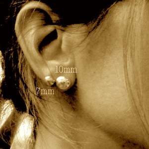 Sterling silver stud earrings / MEDIUM stud earrings / gift for her / silver earrings / boho jewelry / rustic earrings / jewelry sale image 3