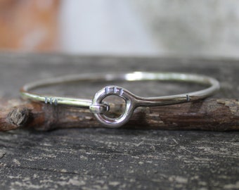 Sterling silver bangle bracelet / textured bangle bracelet / gift for her / jewelry sale / stacking bangle bracelet / simple bracelet
