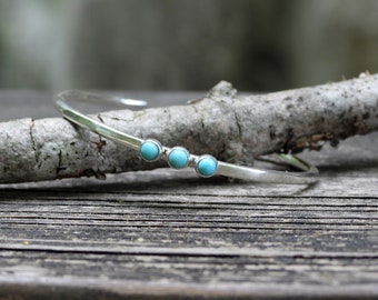 Baby bracelet / child bracelet / sterling silver turquoise baby cuff / child sterling bracelet / baby jewelry / children's jewelry