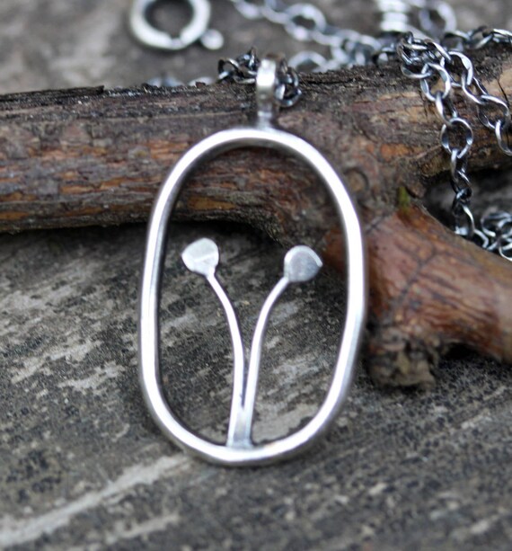 Sterling Silver Flower Box Necklace Simple Silver Necklace