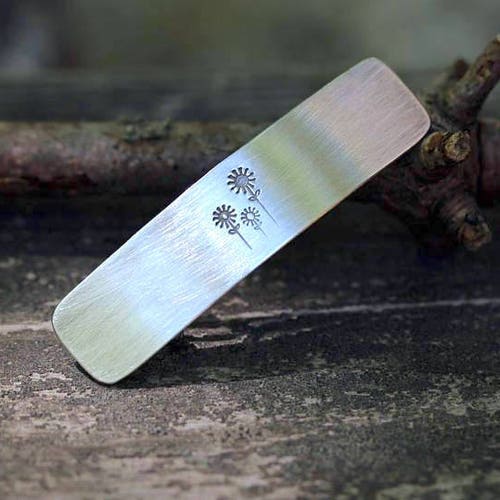 Sterling Silver Barrette / SMALL Flower Barrette / Daisy Etsy