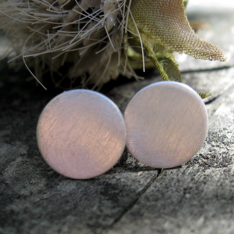 Circle Stud Earrings / 10mm / Sterling Silver Stud Earrings / Etsy