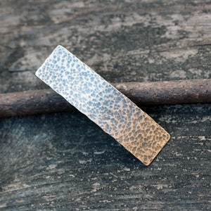 Pasador de plata esterlina martillado / Pasador de plata PEQUEÑO / Pasador sencillo / Regalo para ella / Pasador francés / Pasador para flequillo / Pequeño