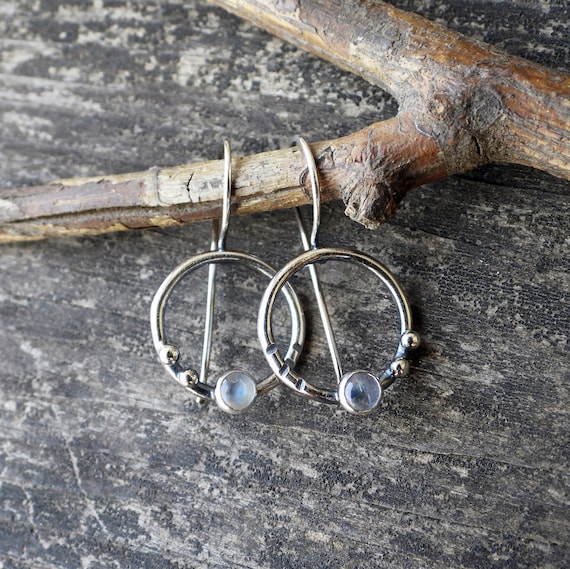 Rainbow Moonstone Earrings / Sterling Silver Dangle Earrings / - Etsy  Ireland