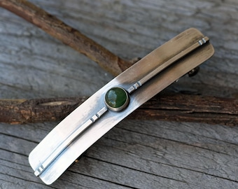 Jade Sterling Silver Barrette
