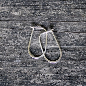 Sterling silver oval hoops / silver hoop earrings / oval hoops/ gift for her / jewelry sale / simple sterling hoops / minimalist hoops