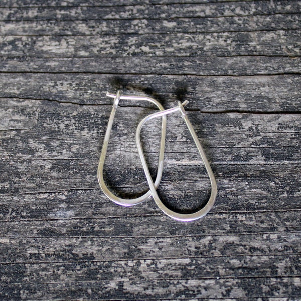 Sterling silver oval hoops / silver hoop earrings / oval hoops/ gift for her / jewelry sale / simple sterling hoops / minimalist hoops