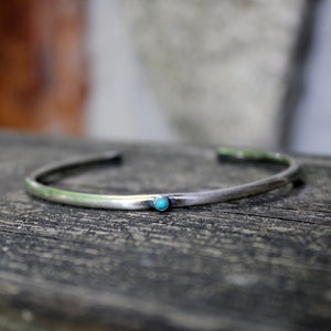 Kingman Turquoise Sterling Silver Cuff Bracelet: Adjustable Stacking Jewelry