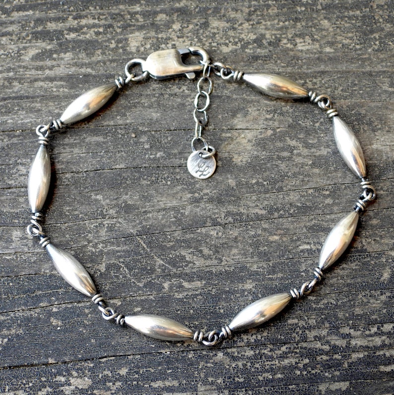 Sterling silver bracelet / melon beaded bracelet / gift for her / layering bracelet / stacking bracelet / jewelry sale / adjustable bracelet image 5