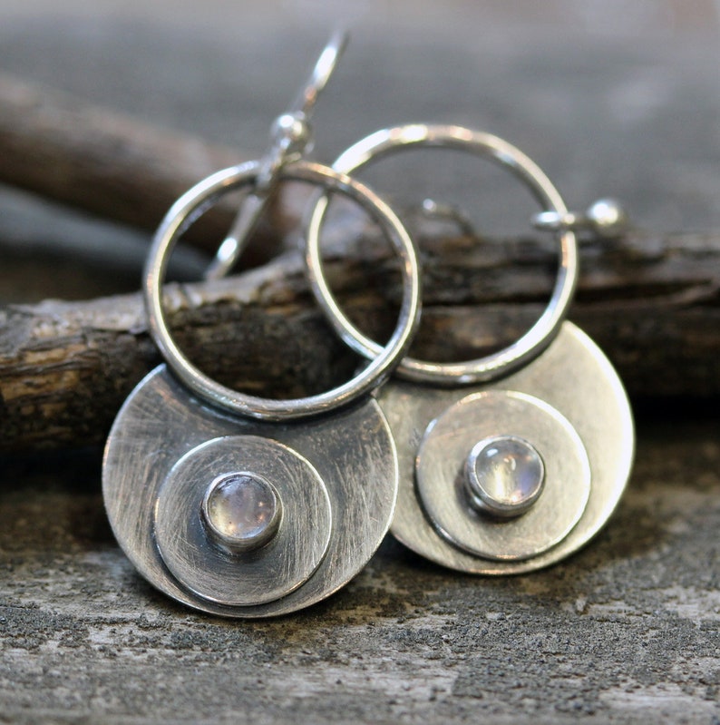 Rainbow moonstone earrings / moonstone dangle earrings / gift for her / jewelry sale / sterling silver dangle earrings / rainbow earrings image 1