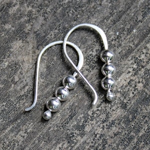 Sterling Silver Dangle Earrings: Petite 4mm Bead Drops