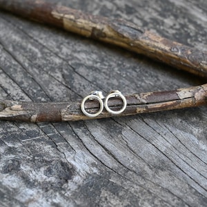 Tiny Sterling Silver Circle Stud Earrings: 6mm Dainty Jewelry