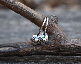 Flower dangle earrings / sterling silver earrings / silver dangle earrings / gift for her / tiny flower earrings / jewelry sale