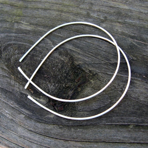 Large silver open hoops / 2 inch hoops / gift for her / jewelry sale / big hoops / boho hoops / large earrings / silver hoops / simple hoops