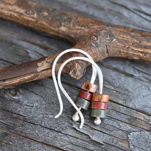 TINY Cherry Creek Jasper Sterling Silver Dangle Earrings