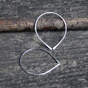 Sterling silver open hoop earrings / simple silver earrings / horse shoe earrings / gift for her / jewelry sale / minimalist earrings image 4