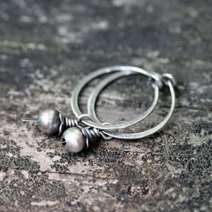Sterling Silver Dangle Hoops / Hoops With Removable Dangle / Gift for ...