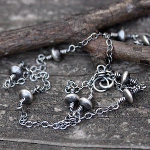 Sterling Silver Saucer Beaded Layering Necklace