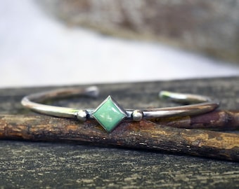 Kingman Türkis Sterling Silber Manschette Armband - grün