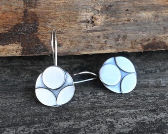 Sterling Silber Blumen Ohrringe: 16 mm Floral Discs