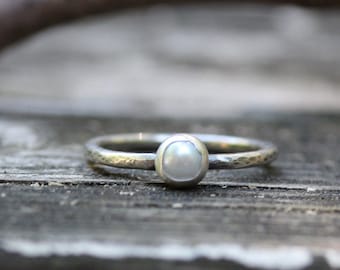 Tiny pearl ring / sterling silver ring / gift for her / bridesmaid gift / fresh water pearl / white pearl ring / dainty ring / jewelry sale