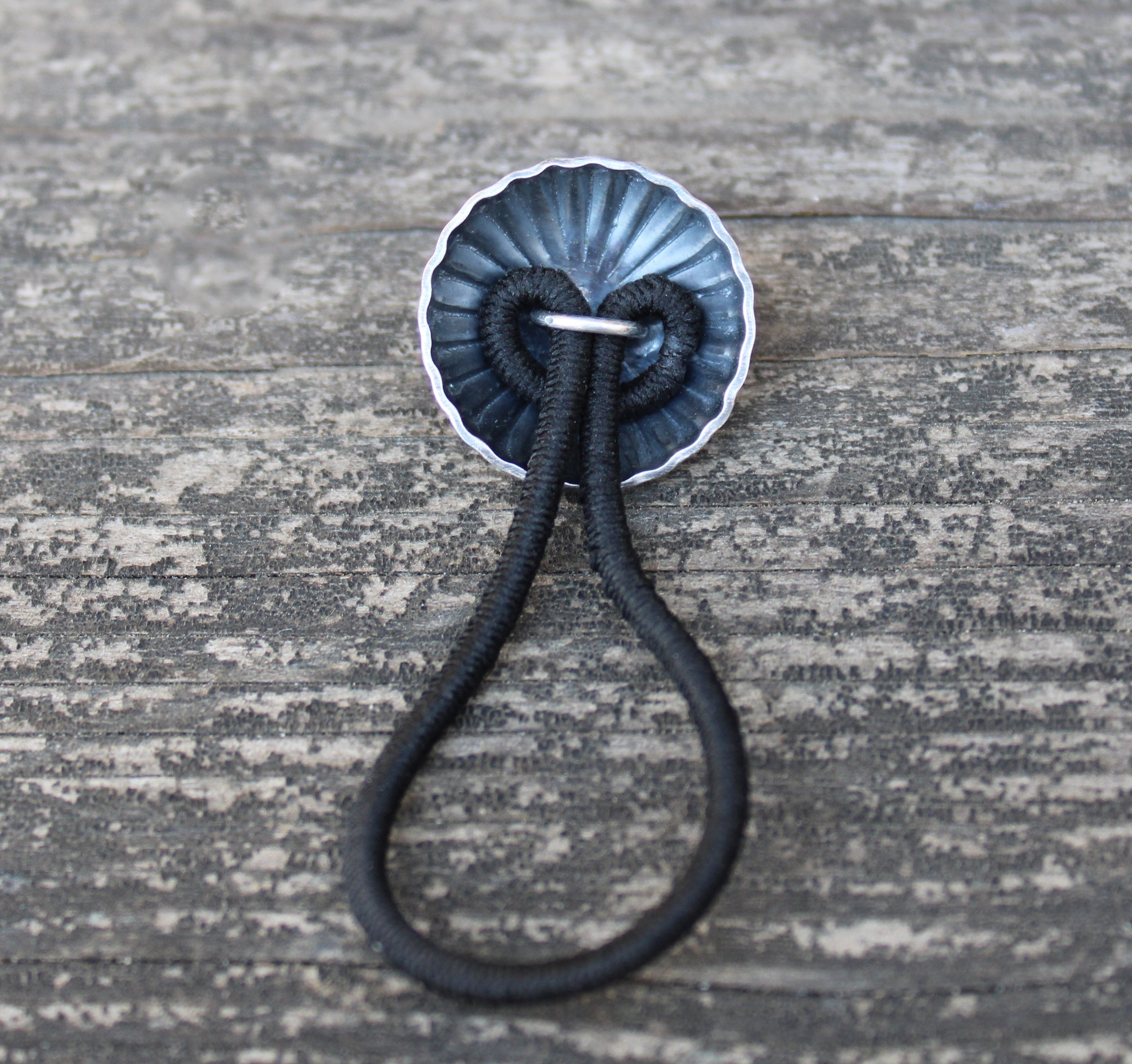 Kingman Turquoise Concho Hair Tie: Sterling Silver Boho Pony Tail