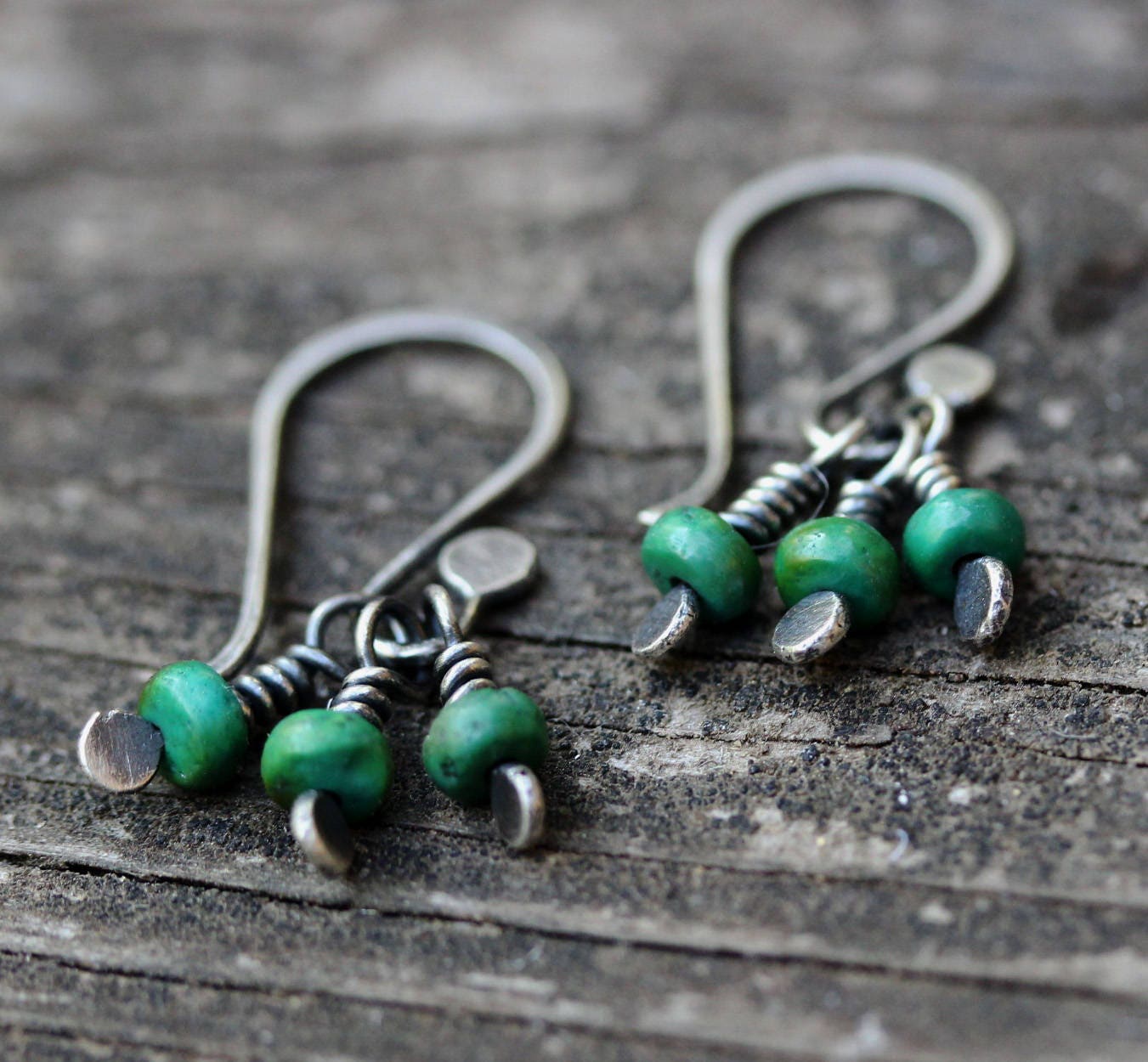 Green Turquoise Earrings Sterling Silver Dangle Earrings Turquoise Drop Earrings Gift for Her Jewelry Sale Boho Earrings Etsy