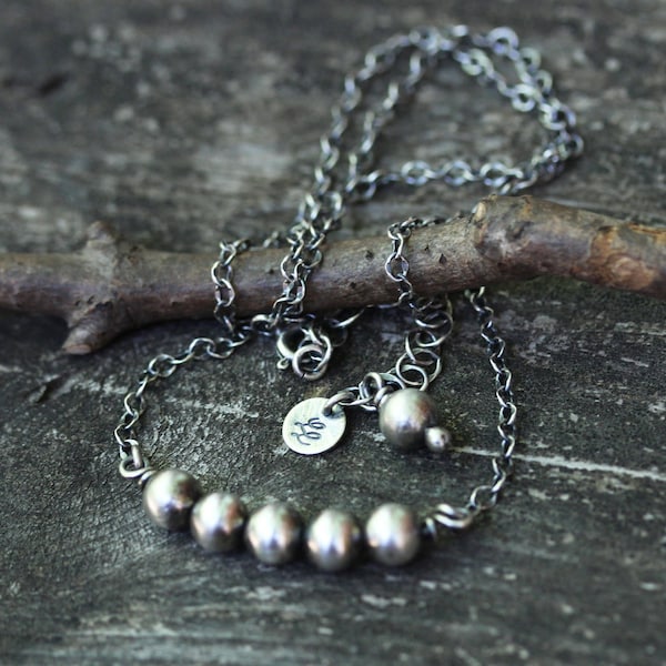 Collana in argento sterling con perle Navajo