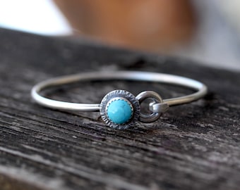 Rustieke Kingman Turquoise armband: sterlingzilveren boho-armband