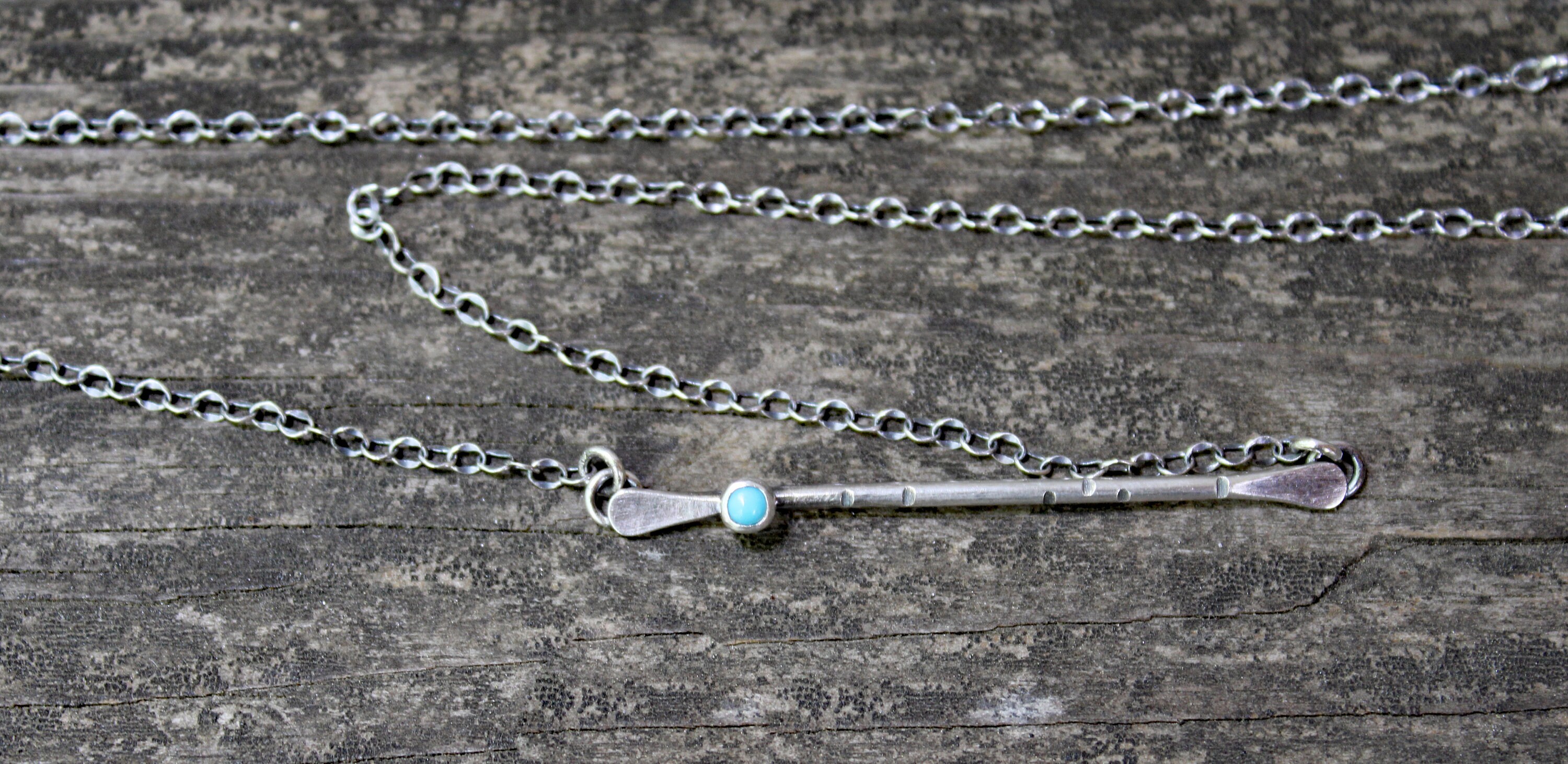 Buy Kingman Turquoise Bar Necklace / Sterling Silver