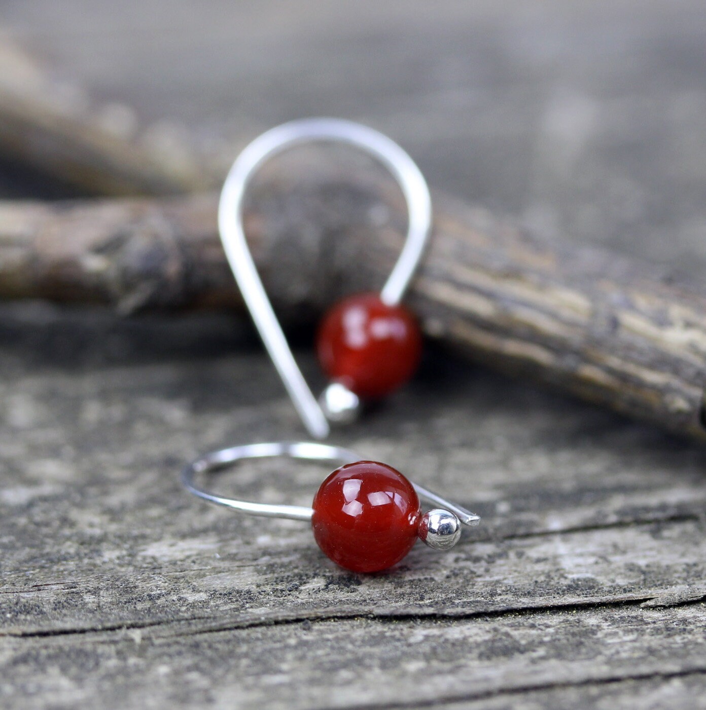 •LUNA• carnelian + silver earrings