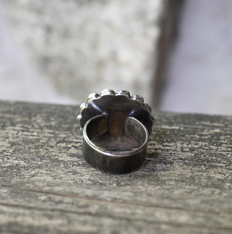 Kingman Turquoise Sterling Silver Ring: Wide Band Rustic Jewelry - Etsy
