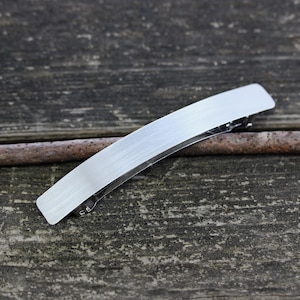 Sterling Silver Barrette MEDIUM or LARGE Silver Barrette Simple Barrette Gift for Her French Barrette Long Hair Barrette Etsy