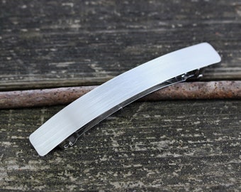 Sterling silver barrette /  MEDIUM or LARGE silver barrette / simple barrette / gift for her / French barrette / long hair barrette