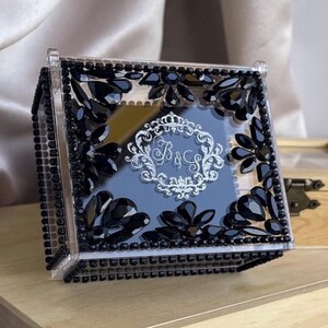 Personalized Ring Box with Engraving - Wedding Ring Holder with Soft Cushion - Custom Acrylic Ring Box for Engagement, Wedding, Anniversary