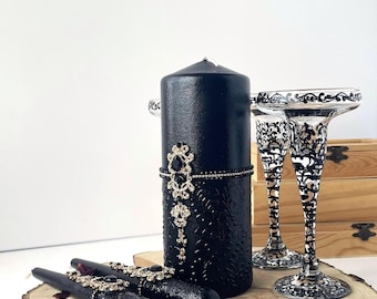 Hand Forged Candle Holder Metal, Pllar Candle Holder Centerpece, Black Forged Ron Candle