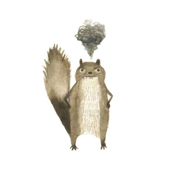 Outraged Squirrel - 6 x 8 inch Print