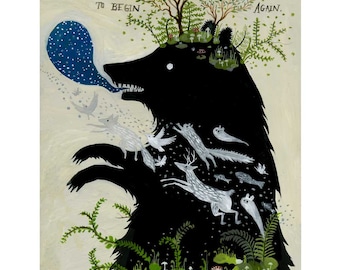 Bear Awoke - 11 x 14 inch Archival Inkjet Print (giclée).