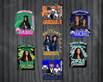 Canva 編集可能な卒業式シャツデザインテンプレート