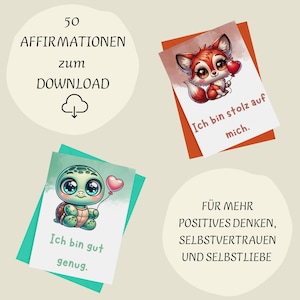 50 Affirmationskarten für Kinder – Positives Denken, Selbstbewusstsein stärken, Geschenk zu Weihnachten, Adventskalender & Wichtelgeschenk