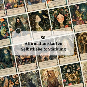 50 carte di affermazione per le donne: amore per se stessi, empowerment, cura di sé e manifestazione | Schede digitali per tavole di visione - meditazione